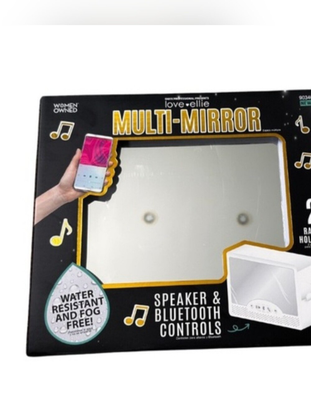 love+ellie NEW Multi-Mirror with Bluetooth Speaker - Black & Gold Accents